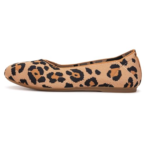 Image of Frank Mully Women's Ballet Flat Shoes Knit Dress Shoes Round Toe Slip On Ballerina Flats for Woman Low Wedge Comfort Soft