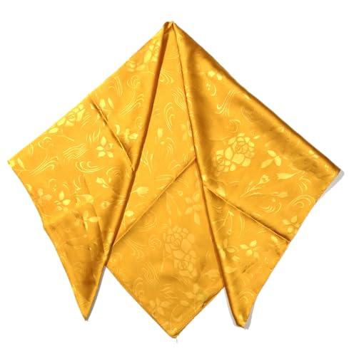 Shanlin Floral Pattern Solid Color Silk Feel Square Scarves (27.5