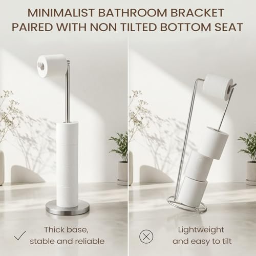 JIX SDFFAY Brushed Nickel Toilet Paper Holder Free Standing Roll Stand for Bathroom Rustproof Stainless Steel Toilet Paper Storage Holder Stand for for 4 Rolls by JIX SDFFAY - Used condition - Image 5