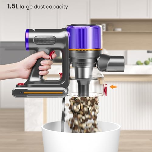 Image of Cordless Vacuum Cleaner, 650W 55KPA 70Mins Vacuum Cleaners for Home, Self-Standing Cordless Stick Vacuum with Anti-Tangle, Lightweight Wireless Vacuum for Hardwood Floor /Carpet /Pet Hair