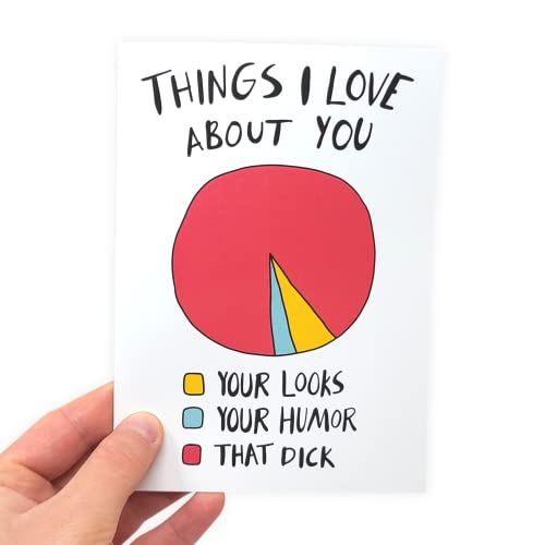 Sleazy Greetings Funny Valentine's Day For Him | Dirty Birthday Card For Boyfriend | Naughty Anniversary Card For Husband | Things I Love About You Pie Chart Card #TOP3