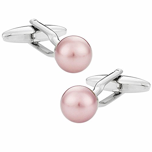 ピンク スワロフスキー パール カフス カフスボタン カフリンクス n01943