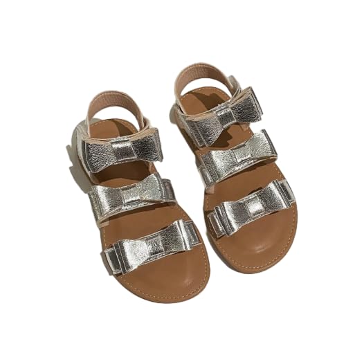 Girl's Sandals with Bow Elegant Dress Shoes Adorable Summer Party Wedding Flats Toddler