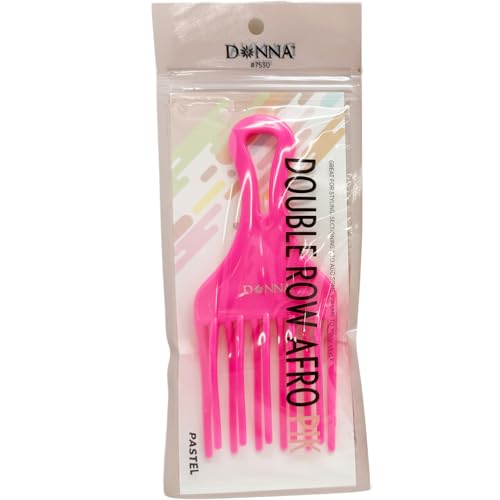 Peine DONNA doble fila Afro Pik rosa pastel miniatura 1