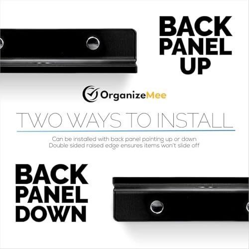 Image of 9 Inch Set 4 Black Wall Shelf - Metal Floating Shelf for Wall, Wall Mounted Shelves, Modern Wall Shelf for Bedroom & Living Room Storage, Minimalist Wall Mount Shelf (22.86 CM Long X 12 CM deep)