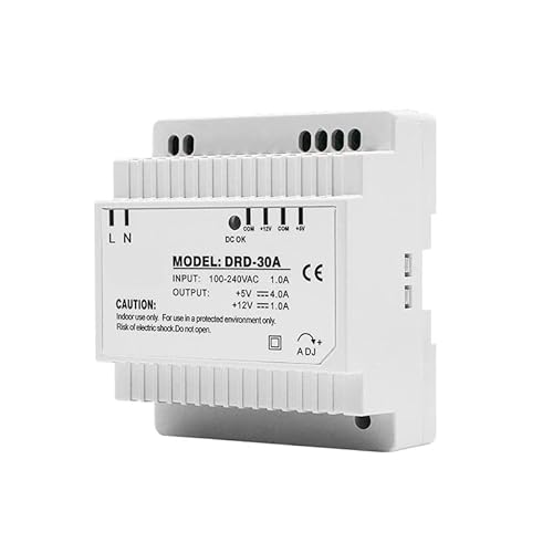 Alimentatore Switching Montato su Guida DIN a Doppia Uscita 5V 12V 24V AC100-240V-AC Color: DRD-120B 5V6A 24V3A