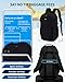 ECOHUB Travel Backpack for Men Women, 17.3 inch Suspended Laptop Backpack, Fashion Water-Resistant College Computer Bookbag, 28L Personal Item Bag with 12 Pockets for Causal, Work, Black