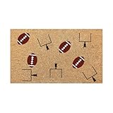 Alfombra de bienvenida con temas de fútbol como regalo antideslizante, alfombra decorativa para la entrada interior y exterior (C, talla única)