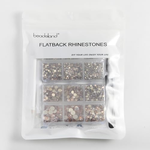 Image of Beadsland Flatback Rhinestones, Golden Shadow, 8300pcs Mixed 10 Sizes