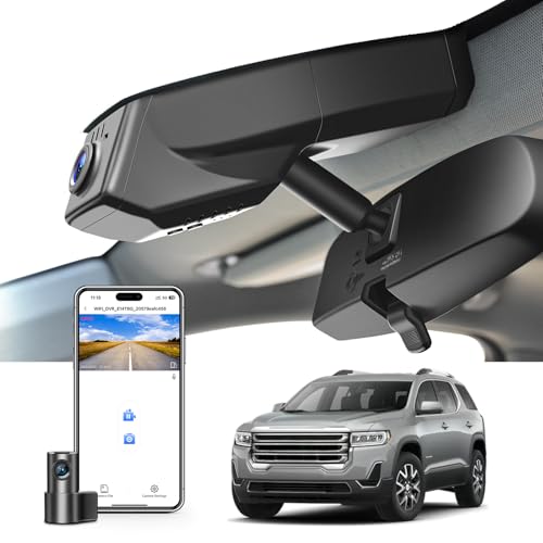Mangoal Front 4K & Rear 1080p Dash Cam fit for GMC Acadia 2017-2023 (Model B), Model A & Model B Have Same Models Years but Vehicle Sensor Cover are Different, Free App & WiFi, 128GB Card