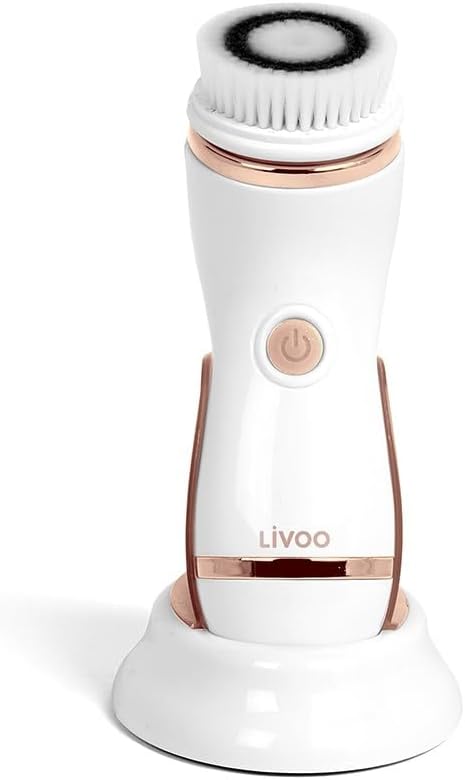 Livoo DOS188 gezichtsreinigingsborstel, 2 snelheidsniveaus, 4 verwisselbare draaibare koppen