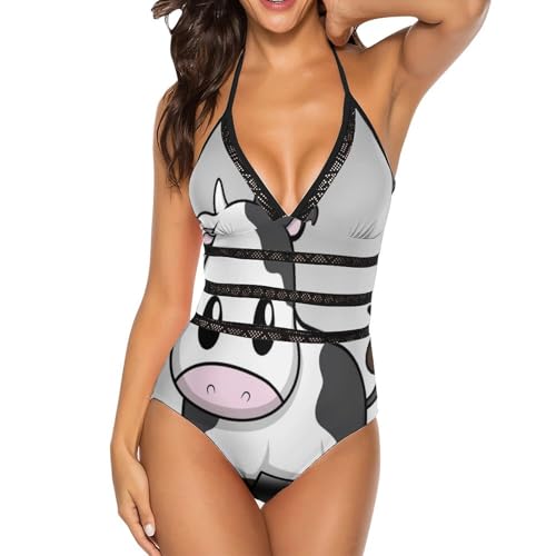 Maillot de bain une pièce femme monokini costume de natation bikini set vache