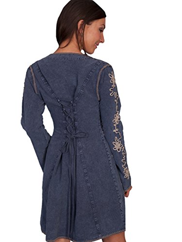 Scully Women's Long Sleeve Dress Dark Blue Small #TOP1