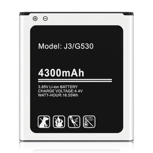 LCLEBM [4300mAh] Galaxy J3 Battery, (2026 New Upgraded) EB-BG530CBU Li-ion Replacement Battery for Samsung Galaxy J3 Prime, On5, Grand Prime G530, Galaxy J5, EB-BG530BBE, EB-BG530BBC, EB-BG530CBZ