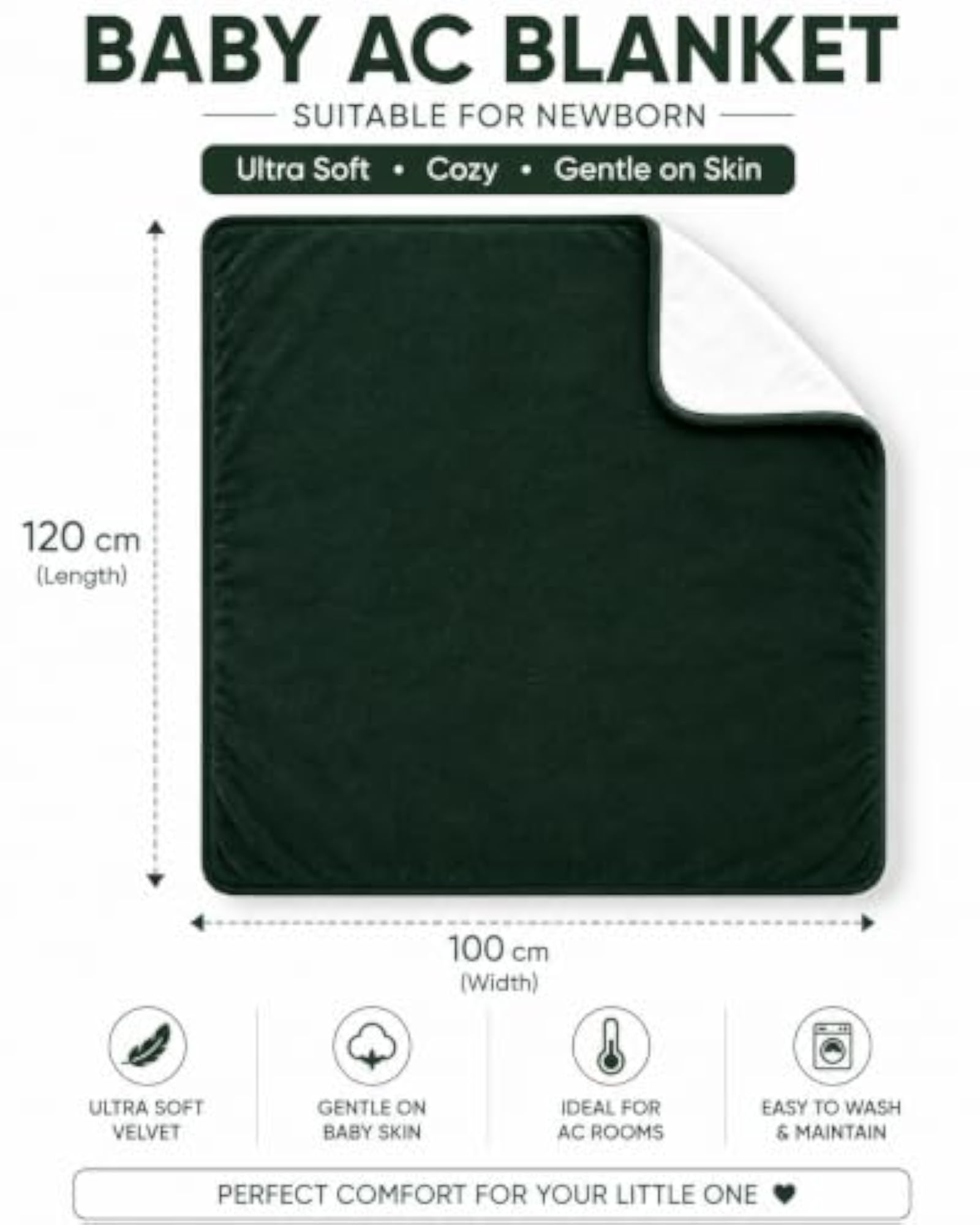 Premium Velvet AC Blanket for Newborn, Ideal for 0-24 Months