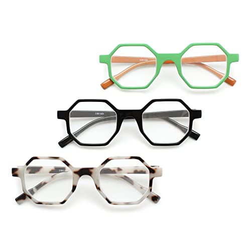 Black Large Hexagon Reading Glasses For Women To Look Stylish With High Vision - Comfortable For All Face Shape Womens Reading Glasses -Readers For Women - Reading Glasses 1.75 Womens Readers #TOP4