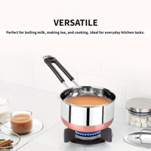 Image of Stainless Steel Saucepan Copper Bottom Induction Compatible Milk Pan 1 Pc