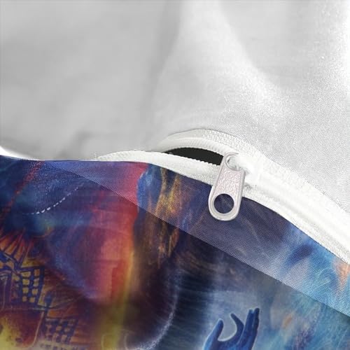 Housse de couette Bouddha 3D en microfibre anti-plis avec zip fluide - 8