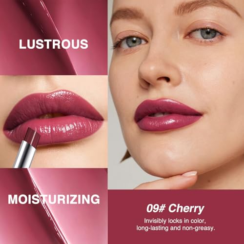 Image of Cherry Wine Honey Tinted Lip Balm for Women, Hydrating Lip Oil Stick Lip Gloss Lipstick for Mature Skin, Sheer Lightweight Moisturizing Lip Tint Balm with Natural Shine, Vegan & Cruelty-Free