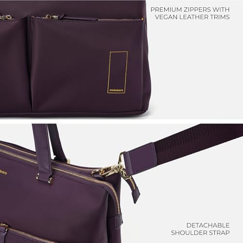 Image of MOKOBARA The Bliss Tote Bag for Women | Premium Nylon & Vegan Leather Office Handbag | Fits 15.6 Inch Laptop | Water Resistant Shoulder Bag with Detachable Strap