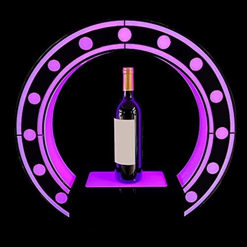 Présentoir lumineux élégant et support à vin d'exception pour salon