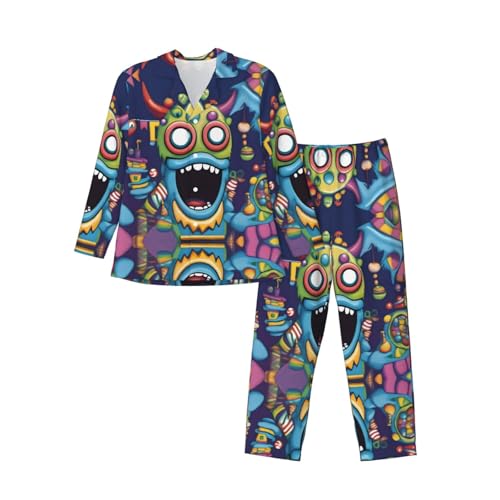 Pyjama homme manches longues MonsterMash en tissu doux