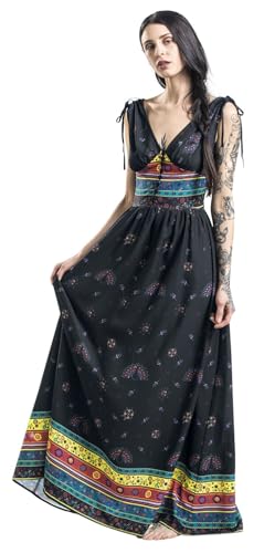Voodoo Vixen Megan Fiesta Maxi Mujer Vestido Largo Negro L 100% poliéster