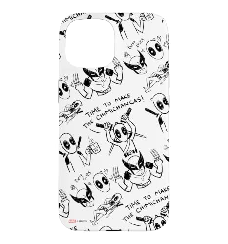 Marvel Studios Deadpool & Wolverine Toony Doodles Pattern Case for iPhone 15