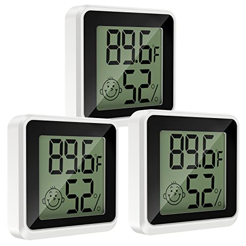 Neueste Ankilo Kabelloses Thermometer Hygrometer,Digital Min Hydrometer Innen mit hohen Genauigkeit,Luftfeuchtigkeit Meter,Raumthermometer,Hydrometer Feuchtigkeit,Komfortanzeige für Innenraum,3er Pack