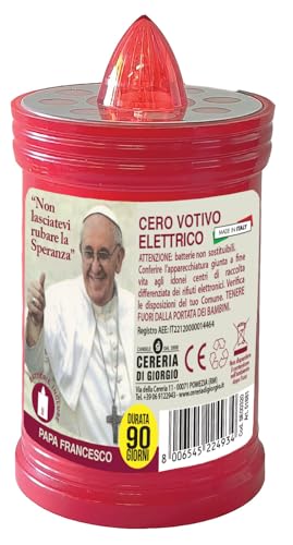 Cero Votivo Elettrico - Durata 90 Giorni - Batterie Incluse