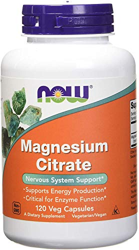 NOW Foods Magnesium Citrate 400 Milligram 120 Veg Capsules (Pack of 2)