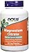 NOW Magnesium Citrate 400 Milligram 120 Veg Capsules, 2 Pack