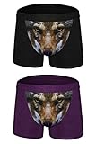 sandbank Men's Sexy Funny 3D Wolf Print Boxer Briefs Underwear Shorts Trunks (US S : waist 29-31inch, 2 Pack mix color#1)