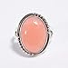 Natural Pink Opal Oval Cabochon Gemstone Handmade Solitaire Ring, 925 Sterling Silver Wedding Gift Jewelry (6.5)