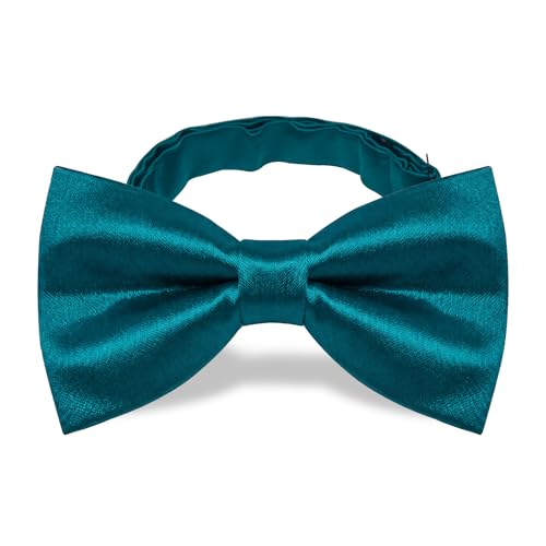 Image of YourTies Bow Ties for Men Pretied Bowties Solid Color Satin Bow Tie Formal Business Tuxedo Wedding Party Prom