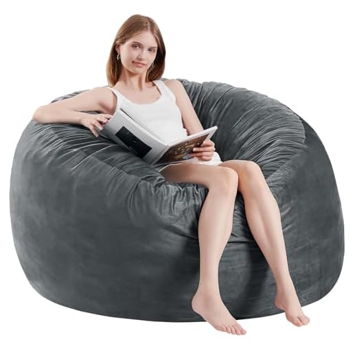 ILPEOD 3 Feet Bean Bag Chair - Grey