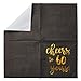 BLUE PANDA Cheers to 60 Years Cocktail Napkins - 60th Birthday Party Napkins - Gold Foil 60th Anniversary Decor - Party Supply Essential - Pack of 50, 3-Ply, 5 x 5 in, Black & Gold