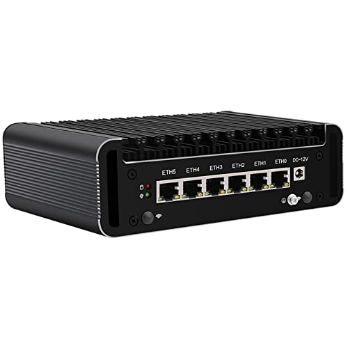 KingnovyPC 6 Port i226 2.5GbE LAN Fanless Mini PC Celeron J6412 J6413 Computer, Gigabit Ethernet AES-NI VPN Router Openwrt Barebone Wi-Fi Antennas Firewall Micro Appliance