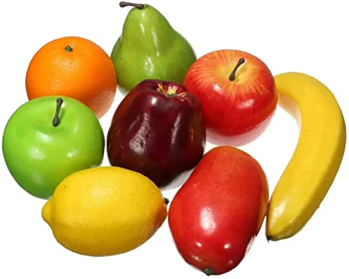 Image of Ulalaza 8pcs Fake Fruit Artificial Realistic Model Lifelike Decorative Foam Fruits & Vegetables for Hand Made Home, House Kitchen Party Decoration Desk Ornament