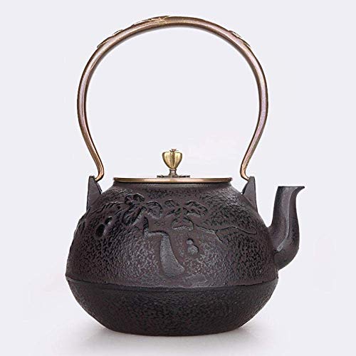 Wasserkessel Tee Sets Gusseisen Wasserkocher handgefertigt Gusseisen Topf ESE Handwerk Eisen unbeschichtete Schwein Eisen Topf Kupfer Kupfer Cover Gourd Style Kessel KKY Cover