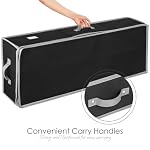 Hearth & Harbor Wrapping Paper Storage Container - Christmas Storage Bag with Interior Pockets - Gift Wrapping Organizer Storage Fits Up to 22 Rolls of 40" - Tear Proof Wrapping Paper Organizer - Image 3
