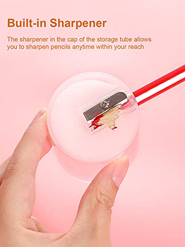 Deli 36 Pack Colored Pencils With Built-In Sharpener In Tube Cap, Vibrant Color Presharpened Pencils For School Kids Teachers, Soft Core Art Drawing Pencils For Coloring, Sketching, And Painting #TOP2