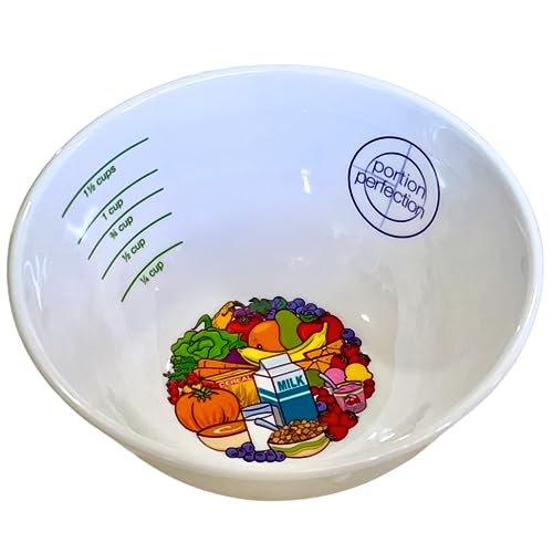 Portion Perfection MELAMINE Portion Control Measuring Bowl, Weight Control & Bariatric Surgery Must Haves with Accurate Cup Measures. Partner to the Portion Perfection Plate or Bariatric Plate.