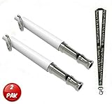 Set of 2 Dog Training Whistles with Lanyard, Adjustable Pitch, Obedience, Barking & Training Aid (White)