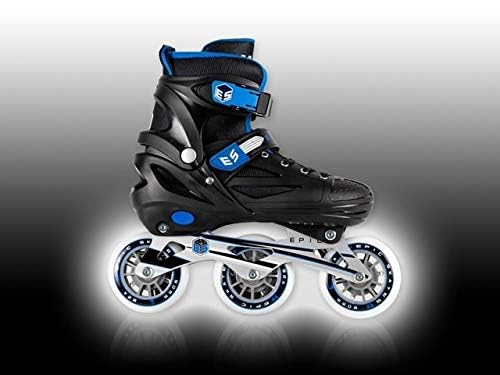 Epic Skates Mens Storm Inline Skates, Black/Blue, Adult5-8 - Thumbnail 4