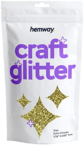 Hemway Craft Glitter 100g / 3.5oz Glitter Flakes for Arts Crafts Tumblers Resin Epoxy Scrapbook Glass Schools Paper Halloween Decorations - Extra Chunky (1/24
