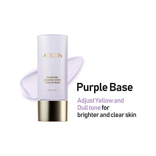 AGE-20s-Brightening-Purple-Tone-Up-Base-71-Hydrating-Essence-SPF35-PA-Korean-Makeup-Primer-135-fl-oz AGE 20's Purple Tone Up Base SPF15, Hydrating Essence, Glow Skin Tint, Tone Correcting BB & CC Cream Korean Makeup Primer (1.35 fl. oz)