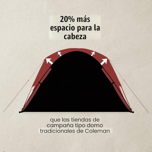 Miniatura 5 de Coleman Skydome - Tienda De Campaña Con Vestíbulo Para Clima De Mosca Completa, Para 2 4 6 Personas, Resistente A La Intemperie, Con Bolsa De Transporte, Bolsillos De Almacenamiento Y Ventilación, Se