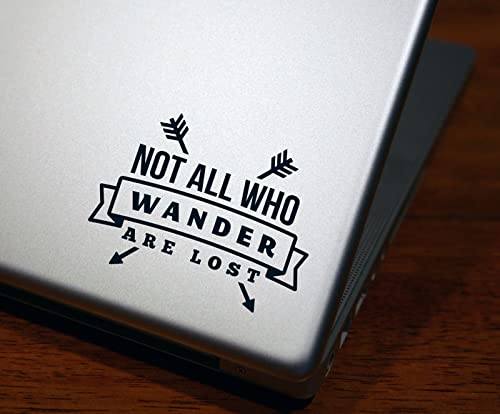 Not All Who Wander Laptop Decal, JRR Tolkein Quote Notebook Sticker -...
