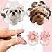 RAORAOYUE 20 pcs Cute Puppy Dog Bowknot Hair Bow, Bulk with Rubber Bands Holiday Daily Yorkie Dog Hair Accessories, Pet Female Accessories（Pink）